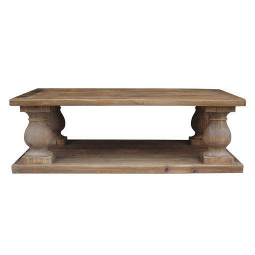 Baluster Old Pine Column Coffee Table