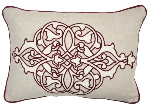 Liana Natural/Burgundy Toss Cushion