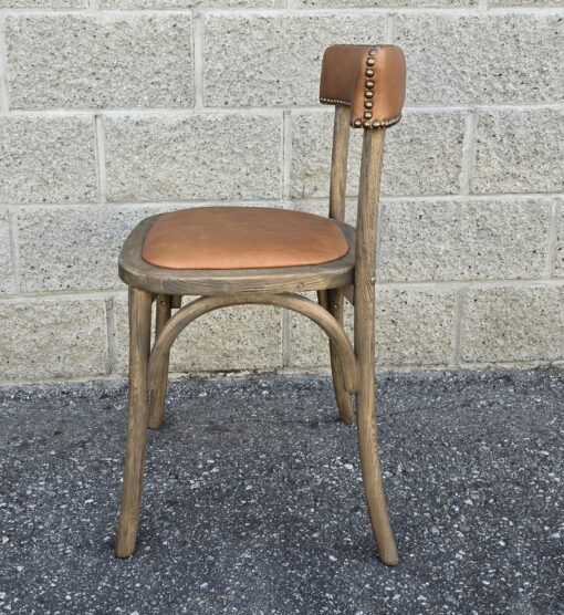 Bistro Chair Brown Leather - Image 3