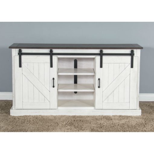 Barn Door Media Cabinet - European Cottage White