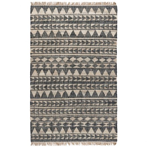 Solana Distressed Carpet (5' x 8') - Black/Natural