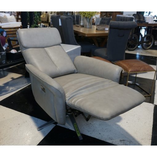 Tulip Power Swivel Recliner - Bova Stone Leather[CLEARANCE $1695] - Image 2