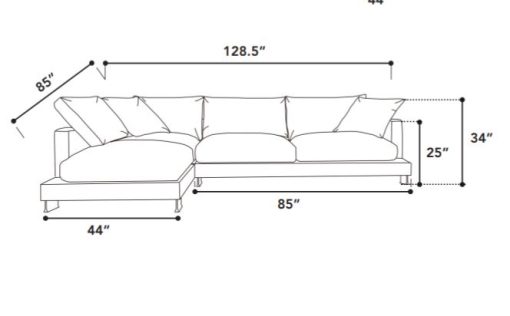 Weekender Left Facing Chaise Sectional Eggshell - Image 2