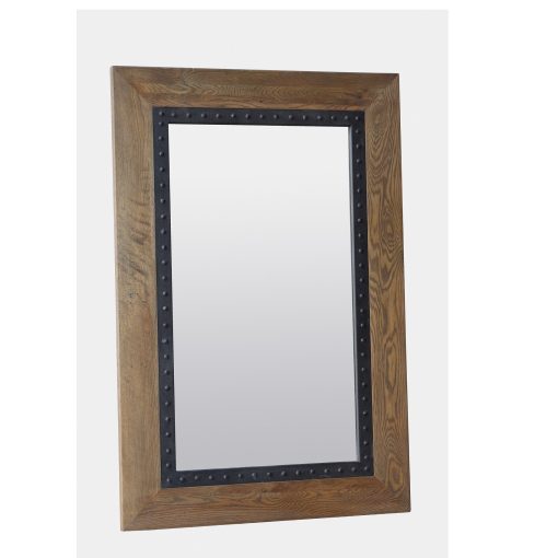 Oak Mirror/Iron Frame Large