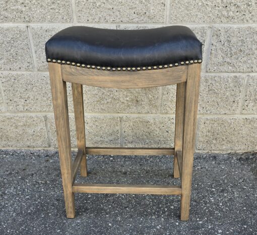 Saddle Stool Black Leather - Image 2