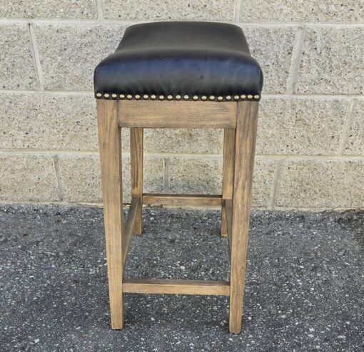 Saddle Stool Black Leather - Image 3