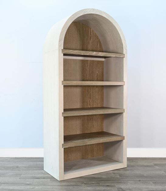 Logan Arched Bookcase Marble White/ Oak Grove - Image 2