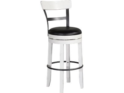 Homestead Swivel Bar Stool with Back White