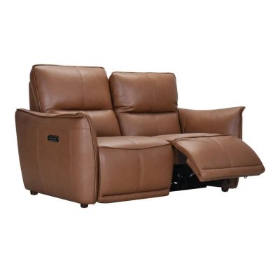 Bronx Motion Loveseat- Rangers Russet Leather