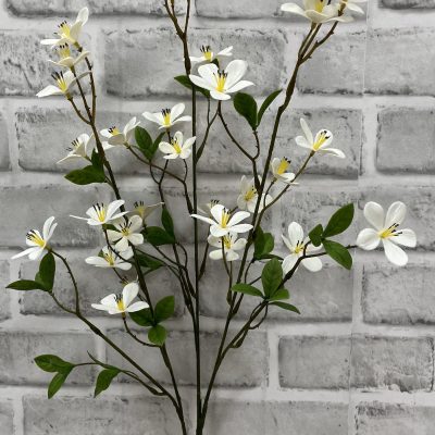 27" White Plum Flower Stem