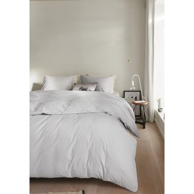 Organic Light Grey Cotton King Duvet and Sham Set