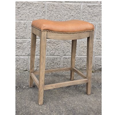 Saddle Stool Brown Leather