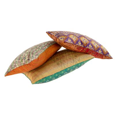Vintage Silk Kantha Pillow